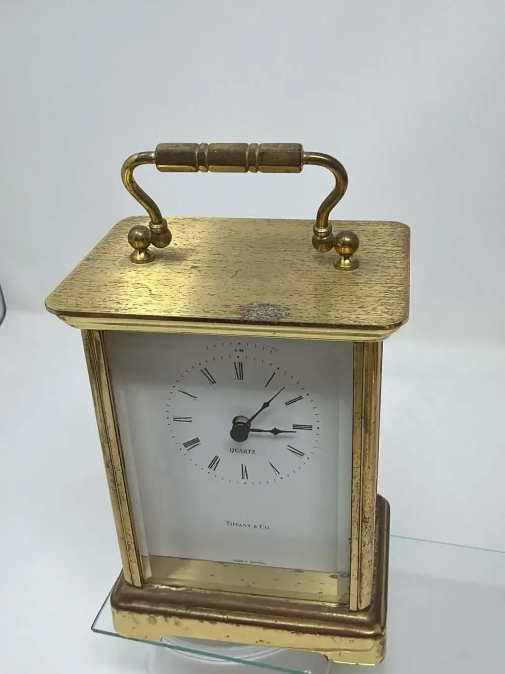 Vintage Tiffany & Co. Brass Carriage Clock Made in Germany